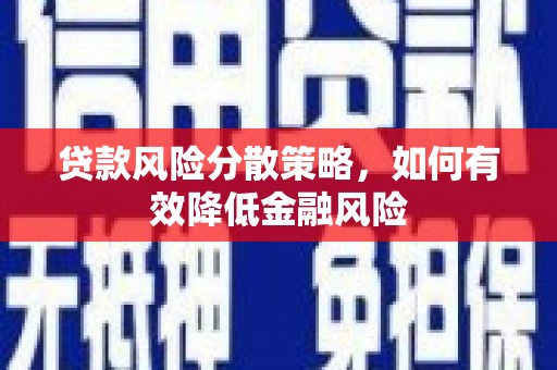 安化贷款风险分散策略，如何有效降低金融风险