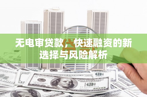 庆元无电审贷款，快速融资的新选择与风险解析