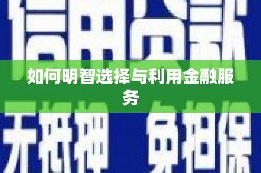 阜沙如何明智选择与利用金融服务