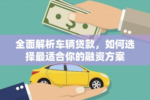 德安全面解析车辆贷款，如何选择最适合你的融资方案